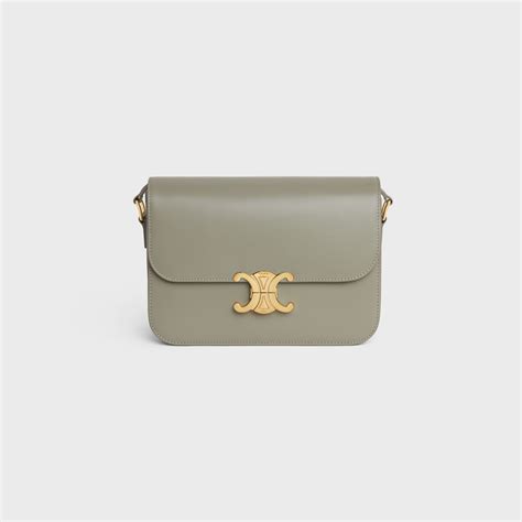 celine triomphe green clay|CLASSIQUE TRIOMPHE BAG IN SHINY CALFSKIN .